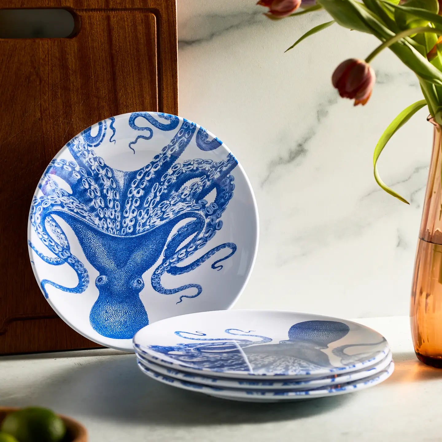 Lucy the Octopus Melamine Dinner Plates