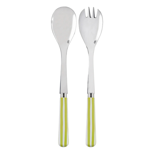 White Stripe Salad Set
