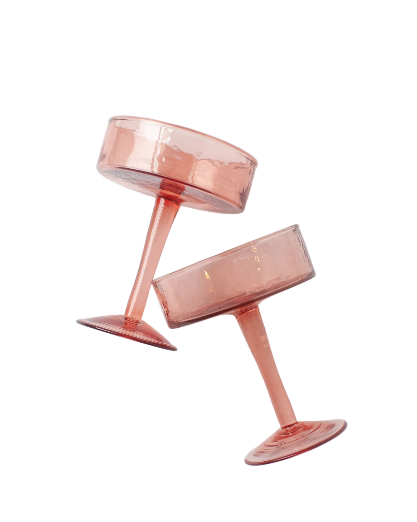 Handblown Hammered Coupe Cocktail Glass