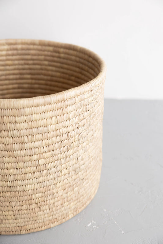 Palm Leaf Round Storage Basket