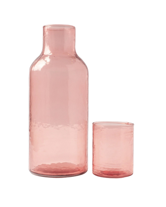 Handblown Hammered Glass Carafe