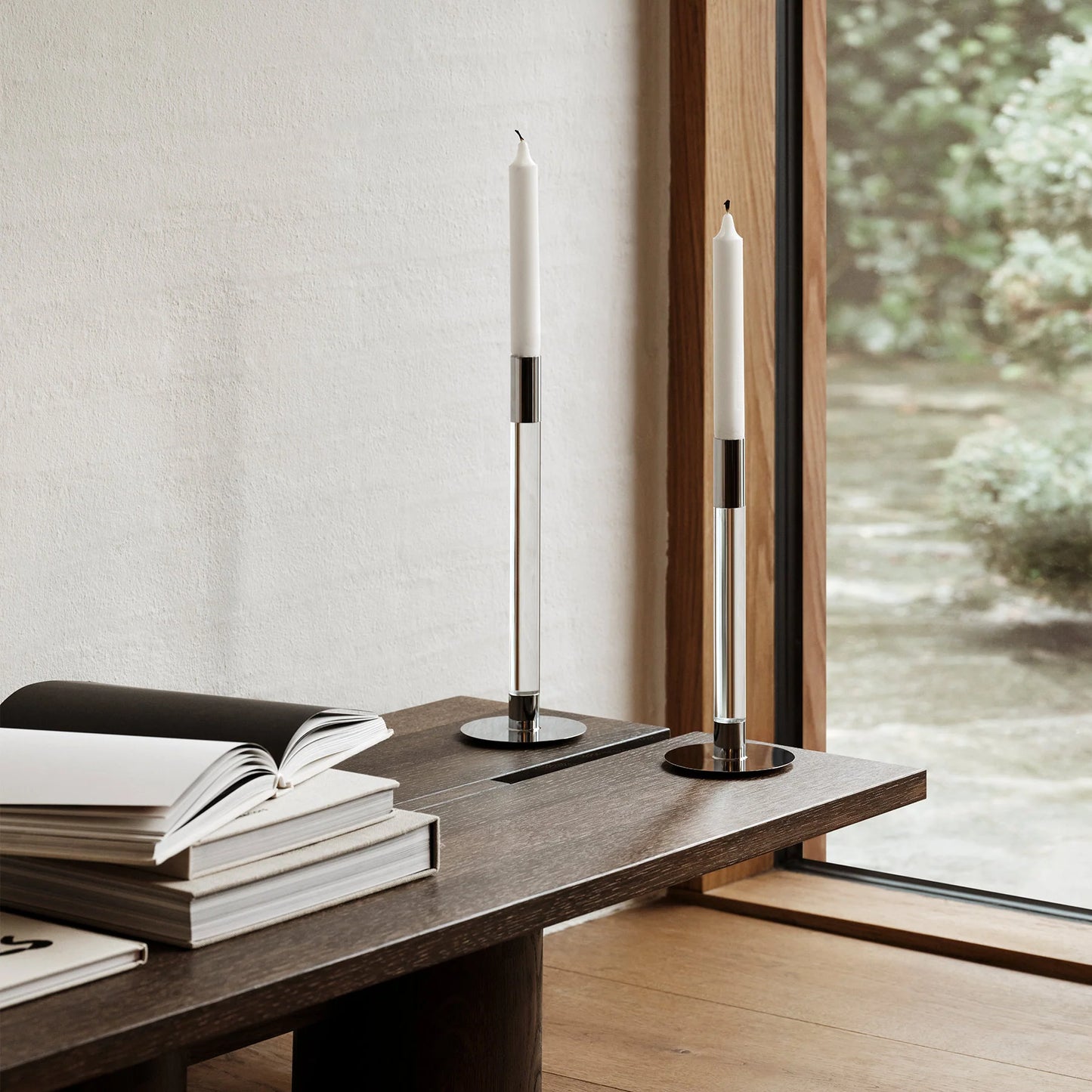 Lumiere Candlestick Silver Medium - Set of 2