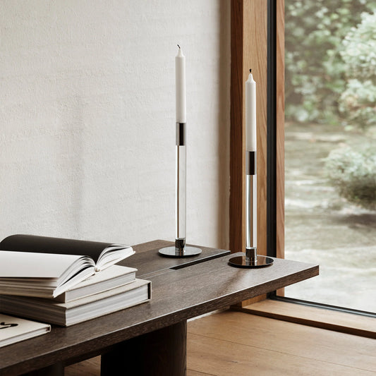 Lumiere Candlestick Silver Medium - Set of 2