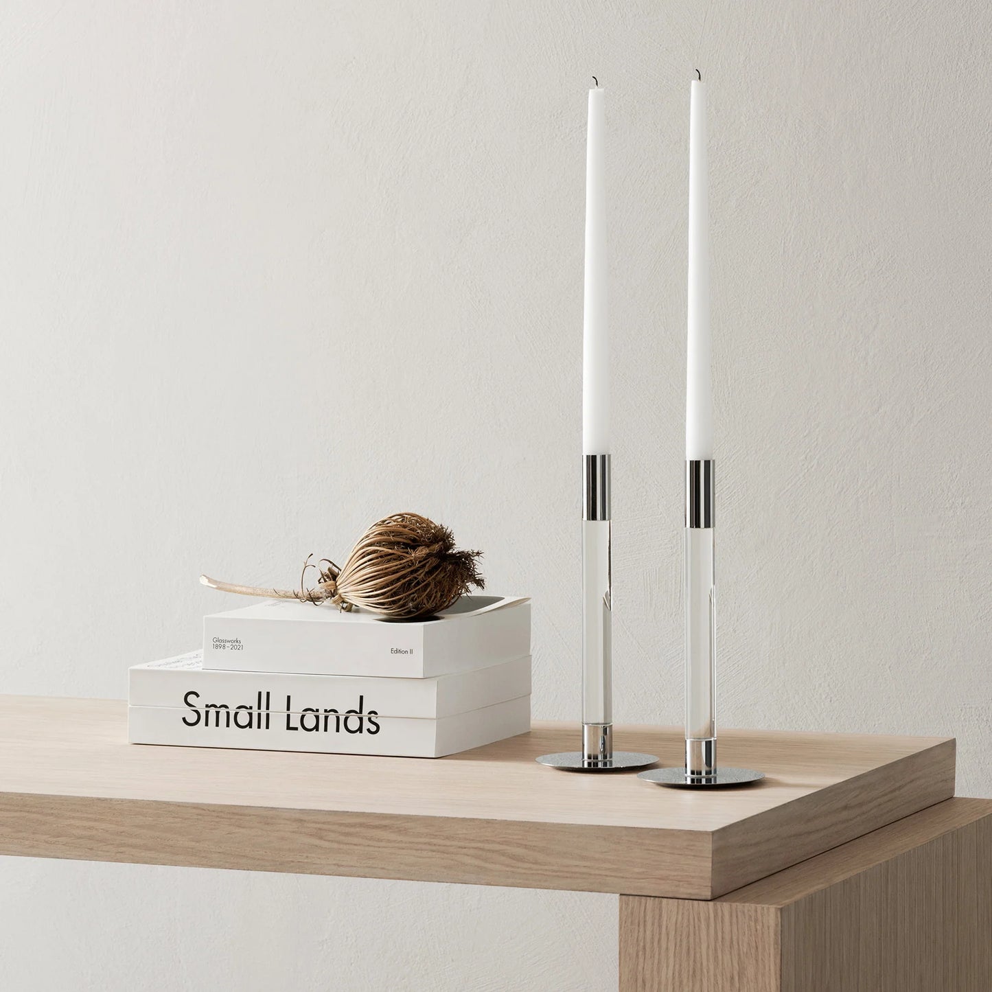 Lumiere Candlestick Silver Medium - Set of 2