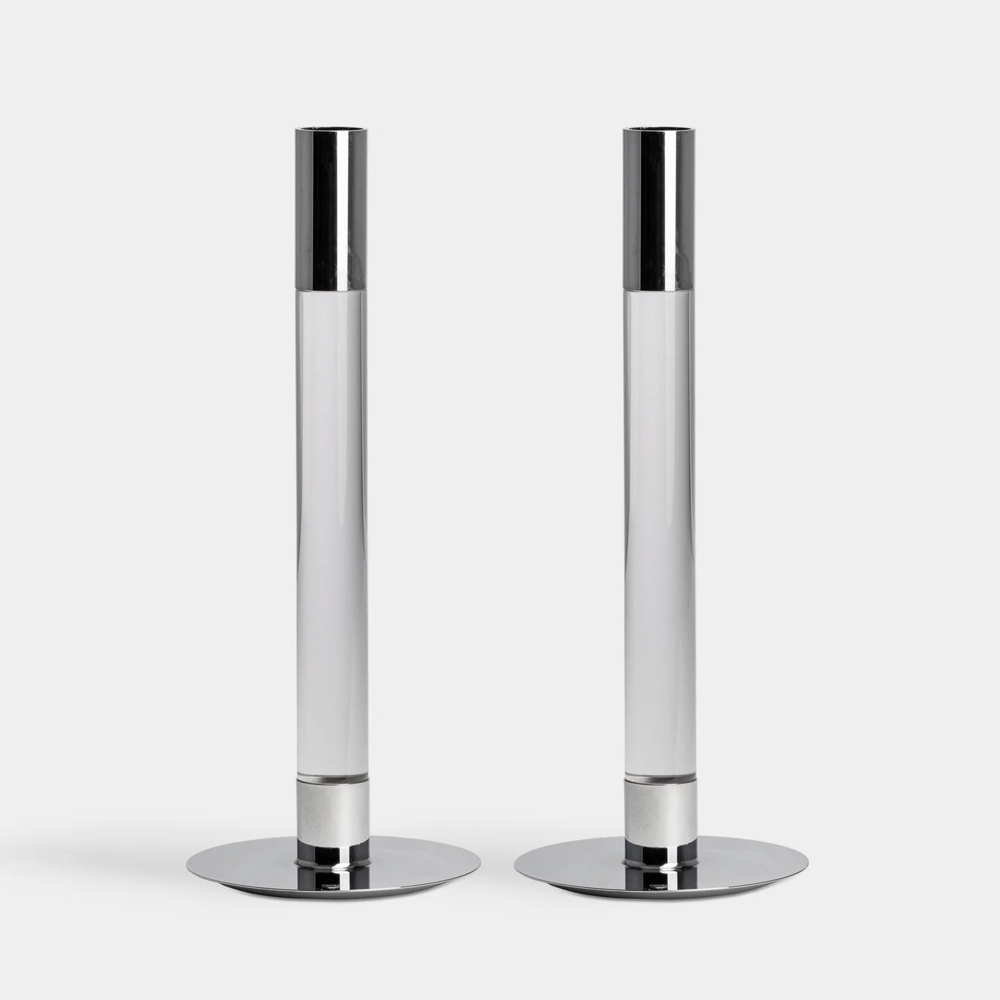 Lumiere Candlestick Silver Medium - Set of 2