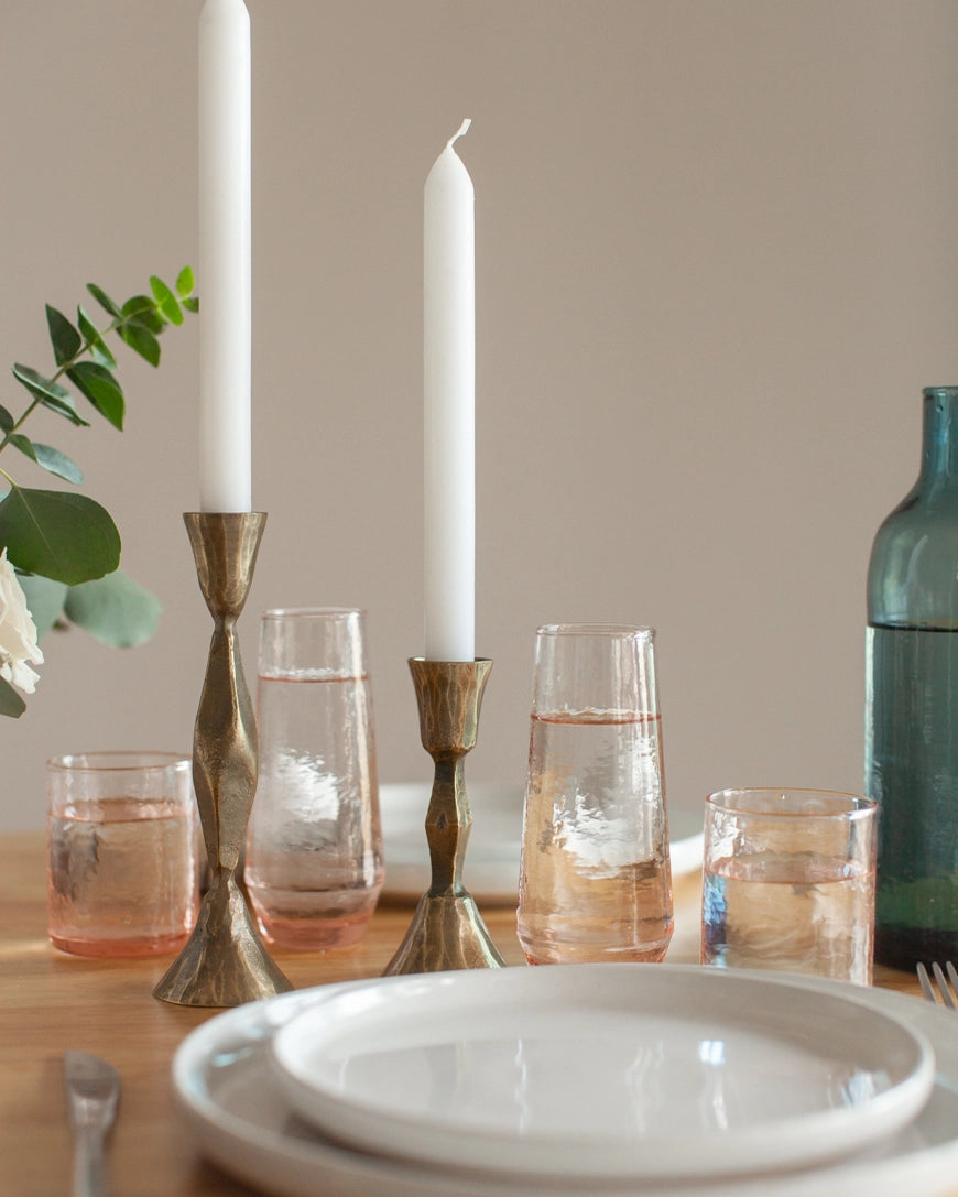 Handblown Hammered Champagne Flutes