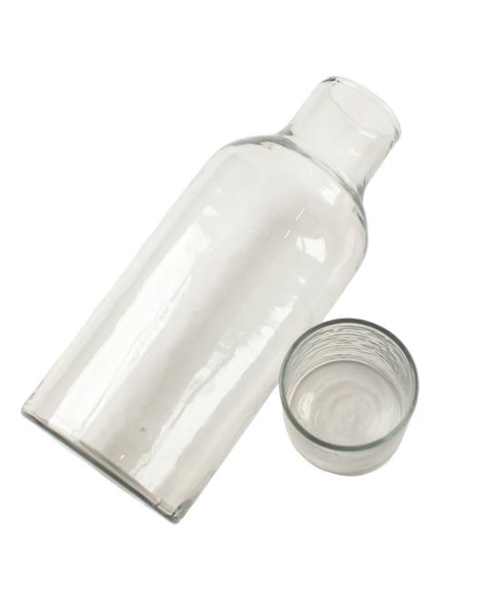 Handblown Hammered Glass Carafe