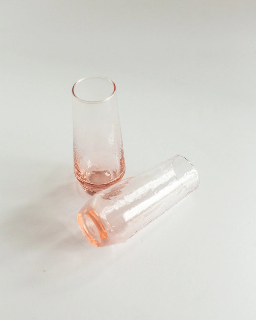 Handblown Hammered Champagne Flutes