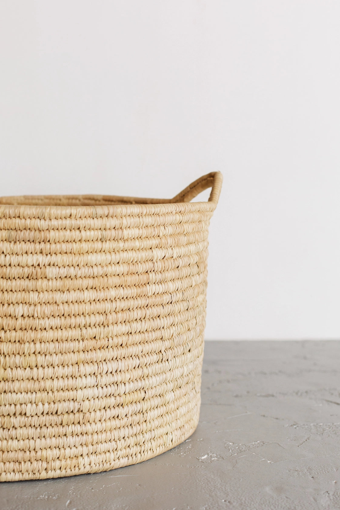 Round Laundry Basket, Palm Leaf