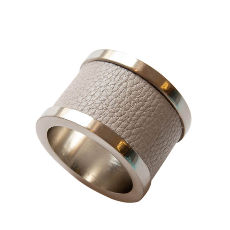 Zinc & Leather Napkin Rings