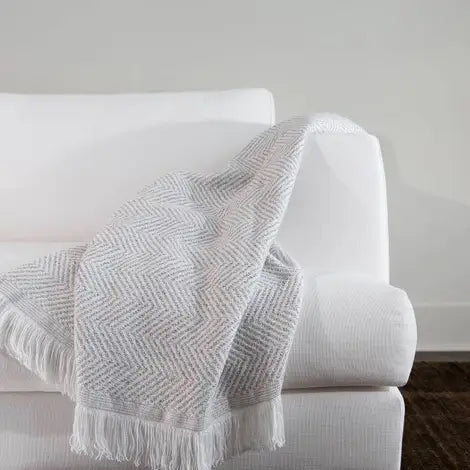 Sunbrella® Herringbone Indoor Outdoor Throw